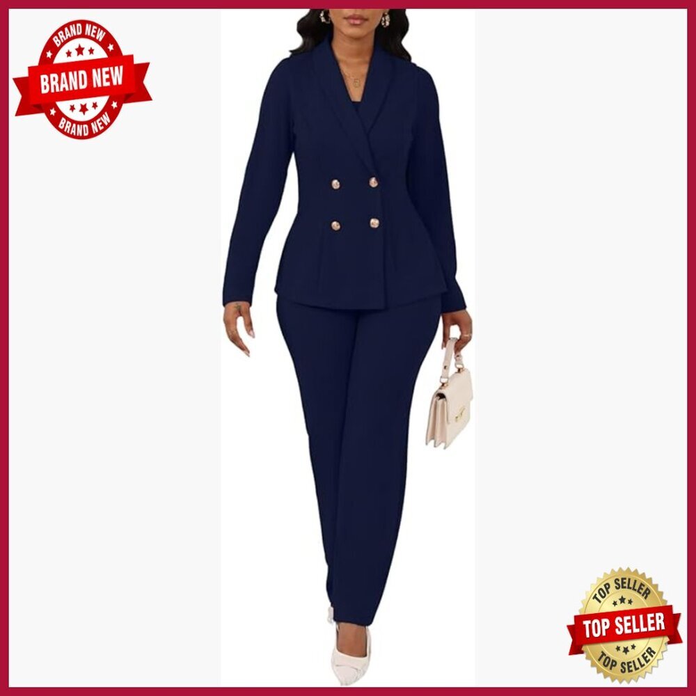 3 Piece Pant Suit Set Long Sleeve Blazer Business Casual Work Office Outfits